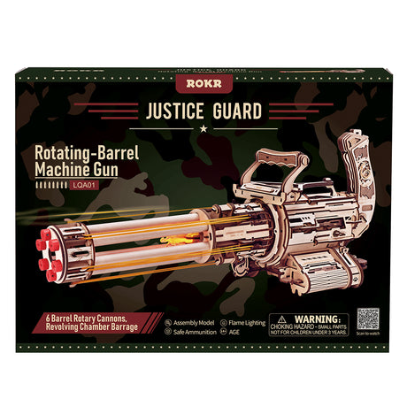Rokr Rotating Barrel Machine Gun Wooden Puzzle Toy Robotime