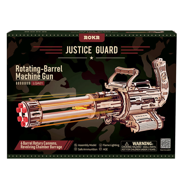 Rokr Rotating Barrel Machine Gun Wooden Puzzle Toy Robotime