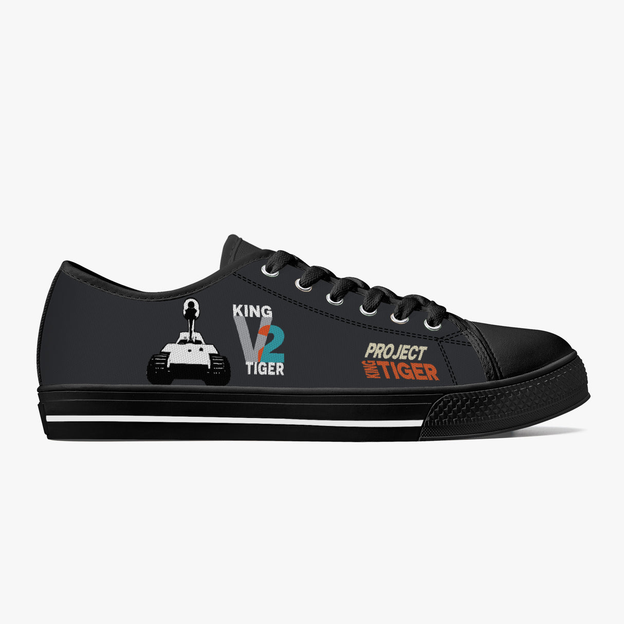 King Tiger V2 Low Top Canvas Trainer Black Footwear I Love A Hanger