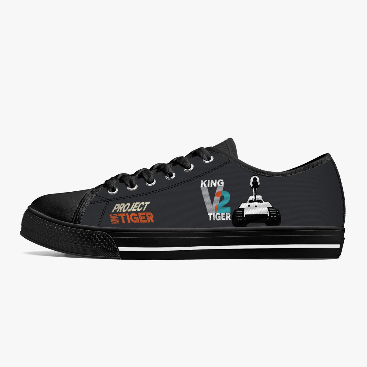 King Tiger V2 Low Top Canvas Trainer Black Footwear I Love A Hanger