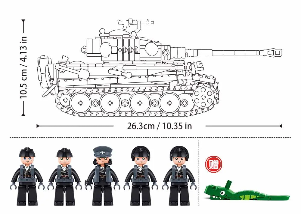 Sluban 1/35 Tiger E-S CHECK Brick Model Kit Kombat