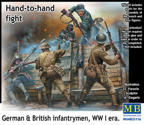 Master Box 1/35 Hand to Hand Fight German & British WWI. Scale Model Master Box