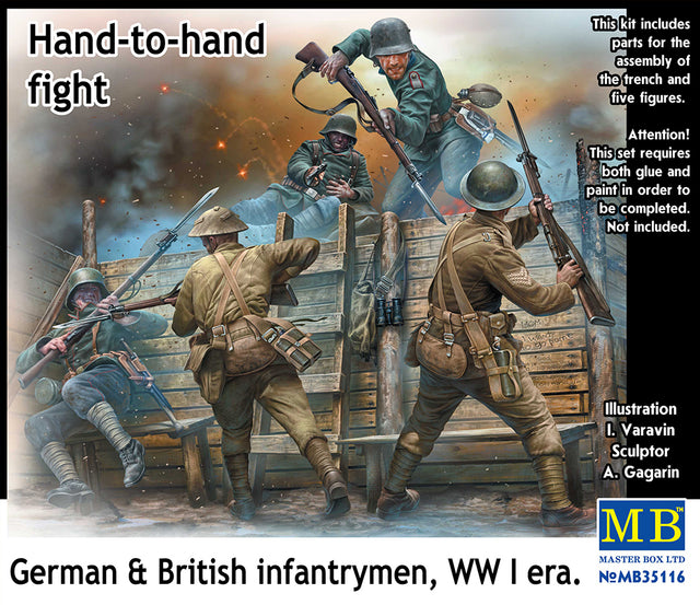 Master Box 1/35 Hand to Hand Fight German & British WWI. Scale Model Master Box