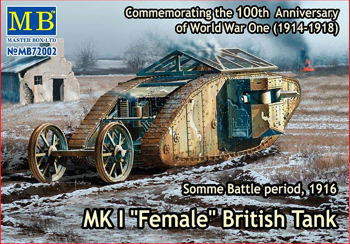 Master box 1/72 MK I Female British Tank, Somme Battle 1916 Scale Model Master Box