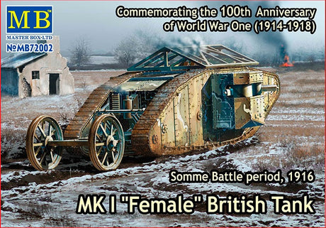 Master box 1/72 MK I Female British Tank, Somme Battle 1916 Scale Model Master Box