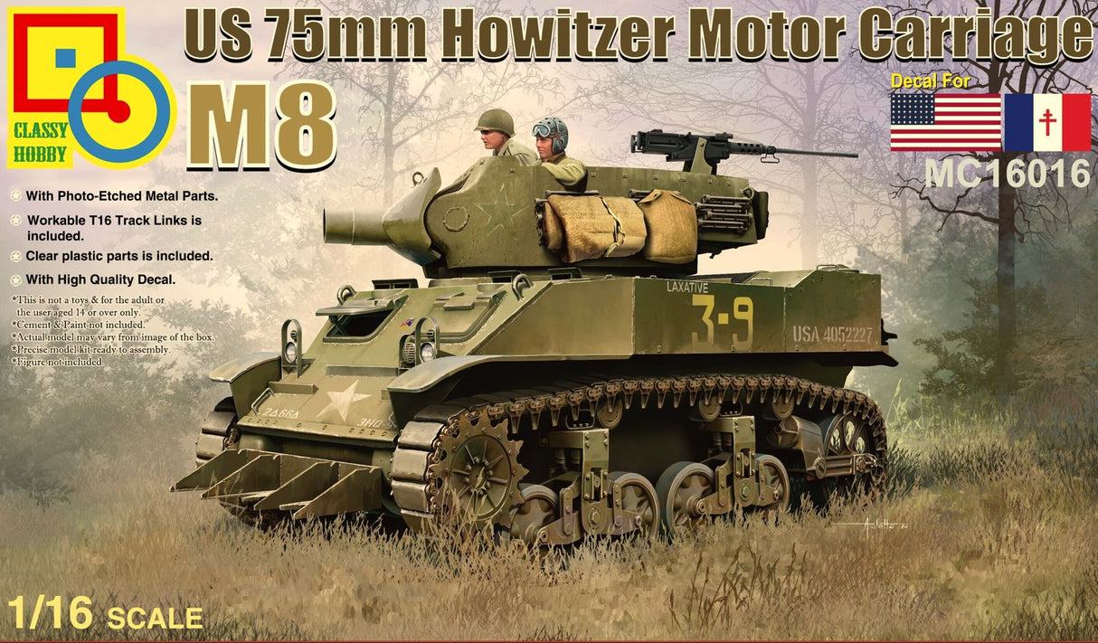 Classy Hobby 1/16  1/16 US 75MM M8 HMC Howitzer Motor Carriage.