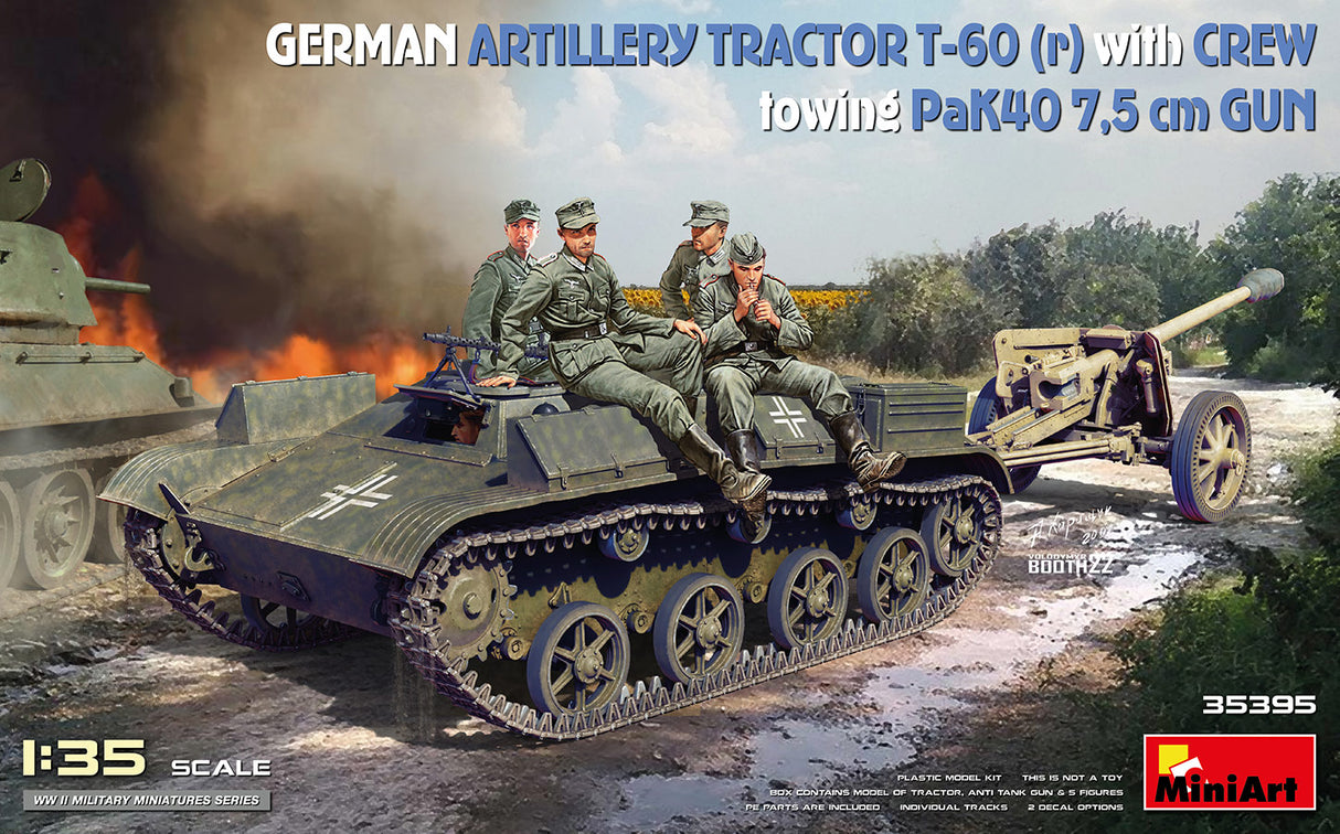 MiniArt 1/35 German Tractor T-60(r) w/ PaK40 Gun and Crew