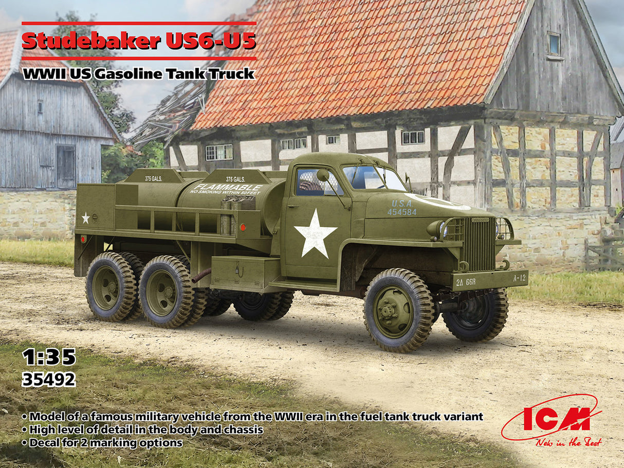 ICM 1/35 Scale Studebaker US6-U5 WWII US Gasoline Truck Scale Model [variant_option4]