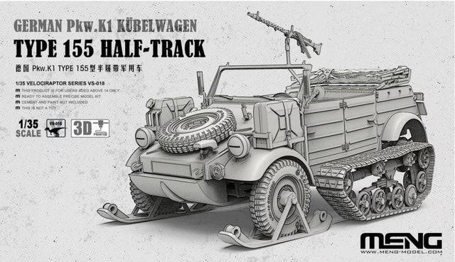 Meng 1/35 Kubelwagen Type 155 Halftrack Scale Model [variant_option4]