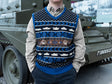 Blue Knitted Tank Top (WORM) Vest The Gift Scholars Small