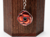 Enamel Poppy Keyring
