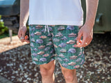 Hawaiian Tank Swim Shorts