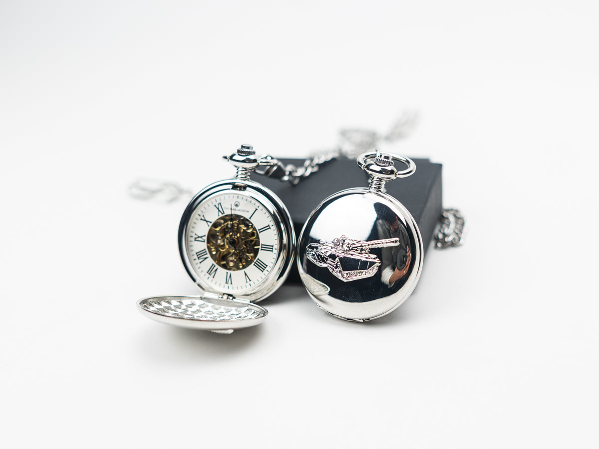 Exclusive Tank Museum Embossed Mechanical Pocket Watch
