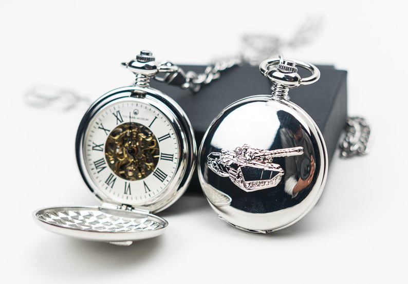 Exclusive Tank Museum Embossed Mechanical Pocket Watch