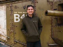 Load image into Gallery viewer, Tank Museum Green Zip Neck Jumper

