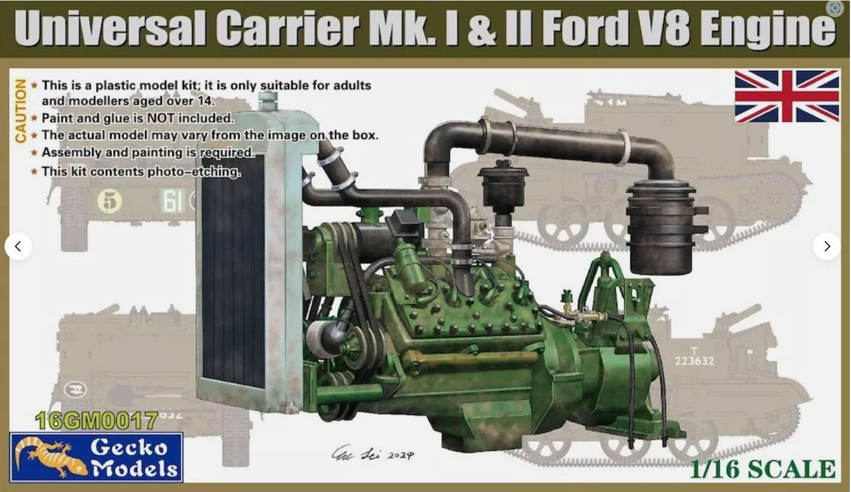 Gecko 1/16 MKI and MKII Ford V8 Engine For UC.