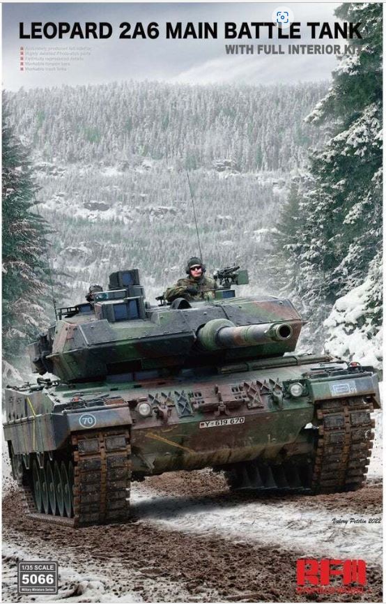 Ryefield Model 1/35 Leopard 2A6 Main Battle Tank with Full Interior Kit