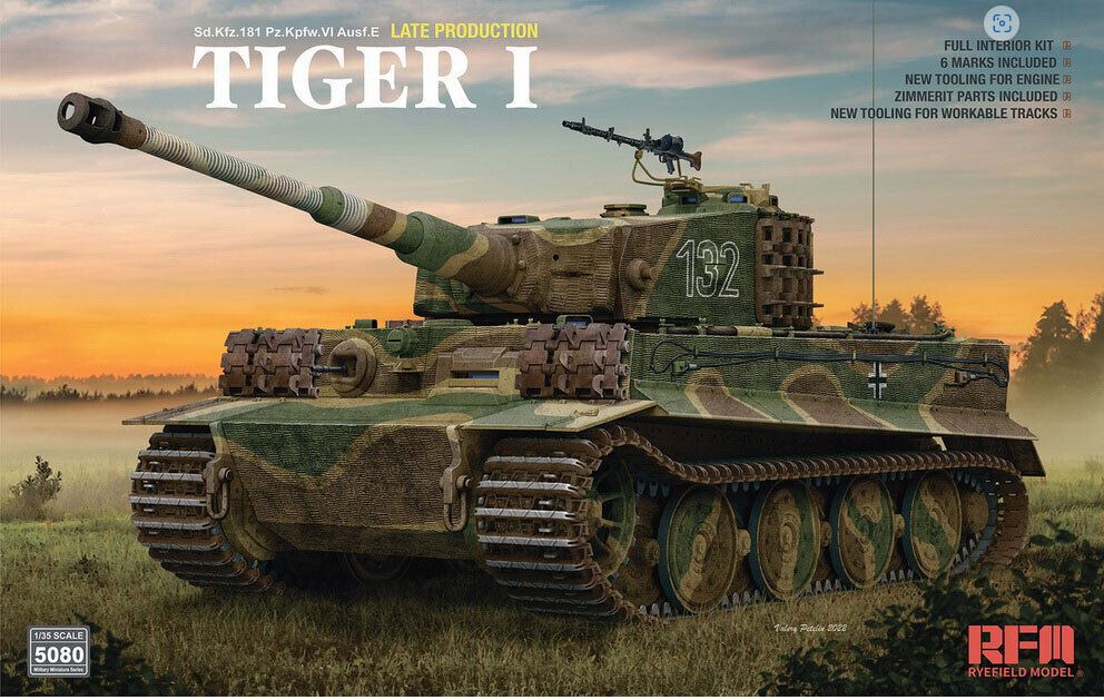 Ryefield Model 1/35 Tiger I Late Production w/Full interior & Zimmerit
