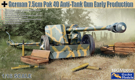Gecko Models 1/16 German 7.5cm Pak40 Anti Tank Gun Early Scale Model [variant_option4]