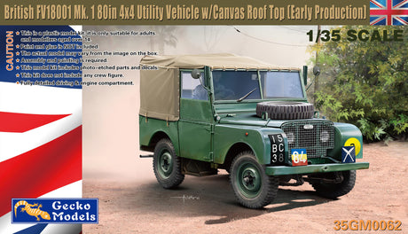Gecko 1/35 MK1 4X4 Utility Vehicle With Canvas Roof (LR) Scale Model [variant_option4]