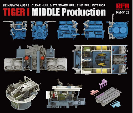 Ryefield Model 1/35 Tiger I Mid-Production w/clear parts and full Interior Scale Model Ryefield