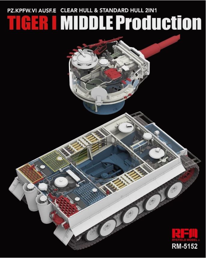 Ryefield Model 1/35 Tiger I Mid-Production w/clear parts and full Interior Scale Model Ryefield