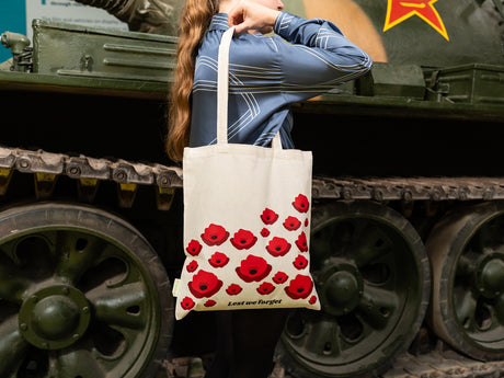 Remembrance Poppy Cotton Tote Bag White Bag Portfolio Group