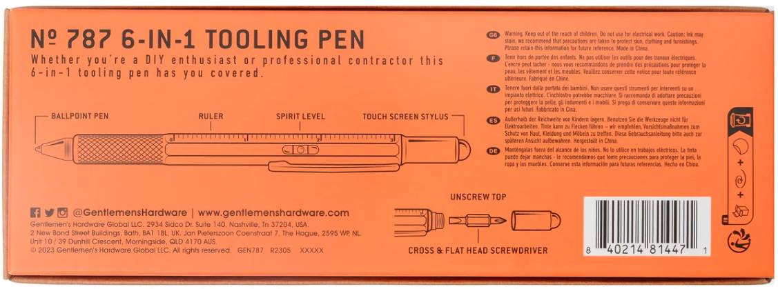 6-in-1 Tooling Pen Homeware Gentleman's Hardware