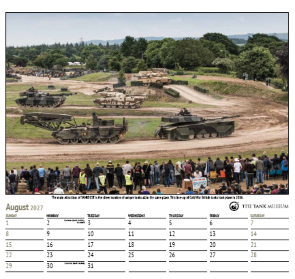 Tank Museum Calendar 2027 Wall Art Studio 27