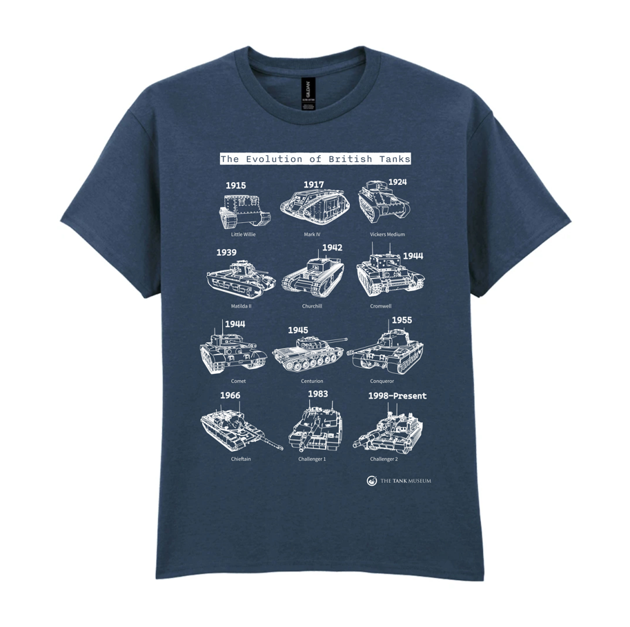 Evolution of British Tanks T-Shirt T-Shirt Aspire Small