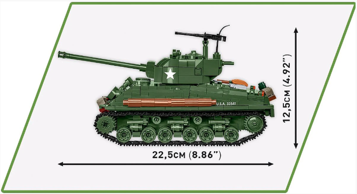 Cobi 1/35 Sherman M4A2E8 (76)W Brick Model Kit Cobi