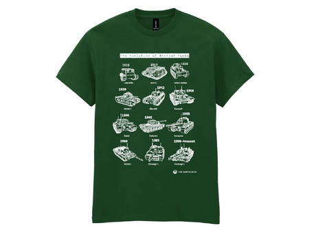 Evolution of British Tanks T-Shirt Green T-Shirt Aspire