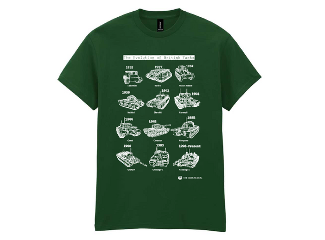 Evolution of British Tanks T-Shirt Green T-Shirt Aspire
