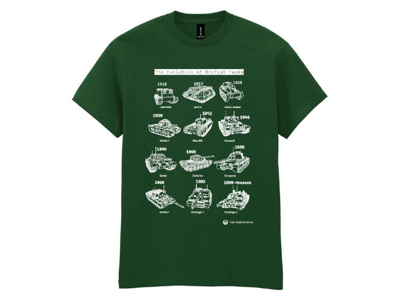 Evolution of British Tanks T-Shirt Green T-Shirt Aspire