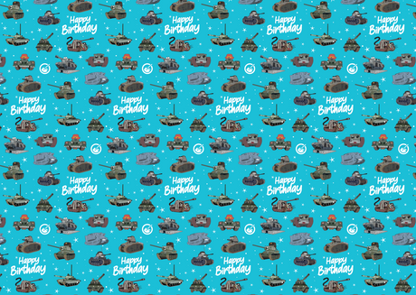 Tank Museum Wrapping Paper - Two sheet pack Wrapping Paper Birthday Blue [variant_option4]