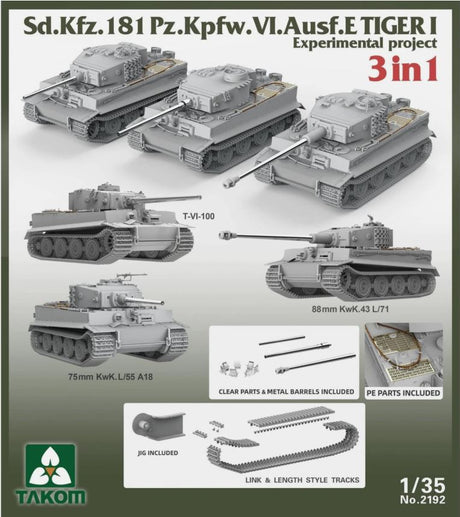 Takom 1:35 Tiger I Sd.Kfz.181 Pz.Kpfw. VI Ausf.E Experimental Tank Scale Model Takom