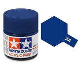 Tamiya 10ml Acrylic High Gloss Paint: X-1 to X-19 Model Paint X-4 Blue [variant_option4]