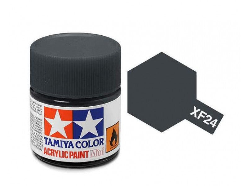 Tamiya 10ml Acrylic Paints (Flat): XF-21 to XF-28 Model Paint XF-24 Dark Grey [variant_option4]