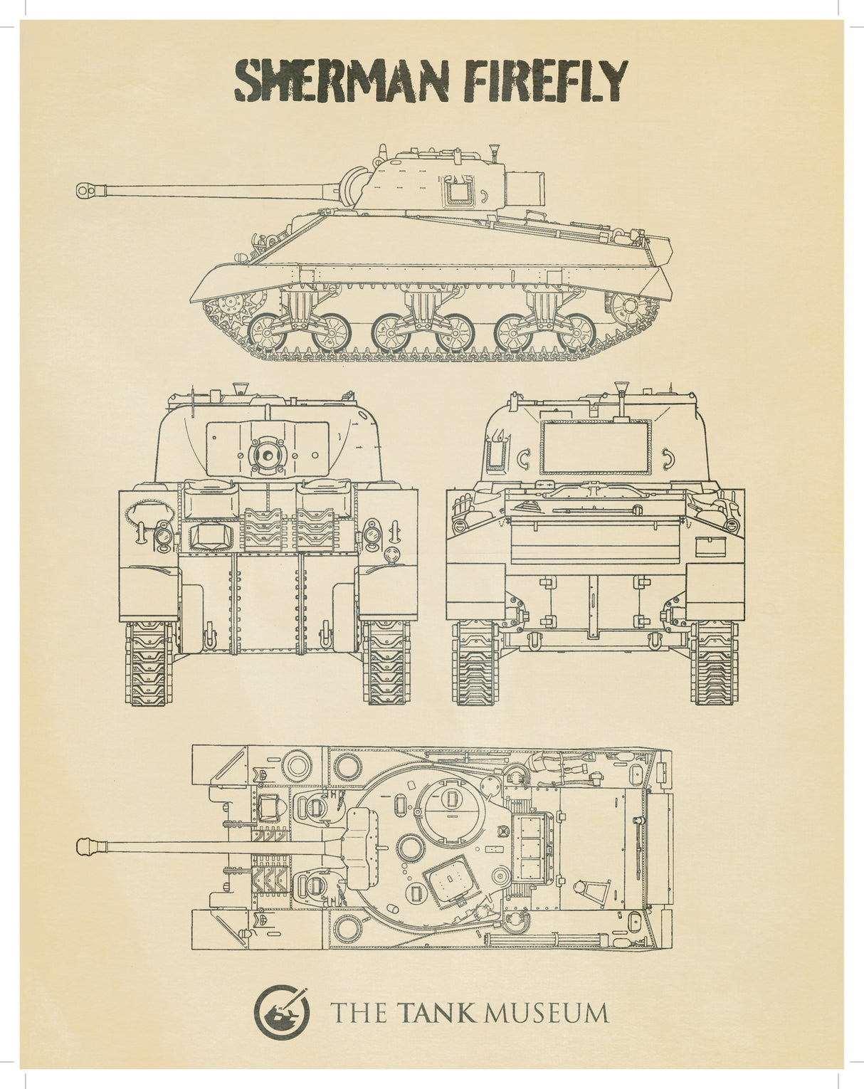 Art Print: Sherman Firefly Blueprint Wall Art [variant_option4]