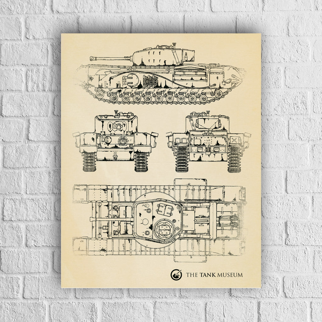 Art Print: Churchill VII Blueprint Wall Art [variant_option4]