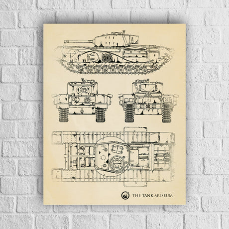 Art Print: Churchill VII Blueprint Wall Art [variant_option4]