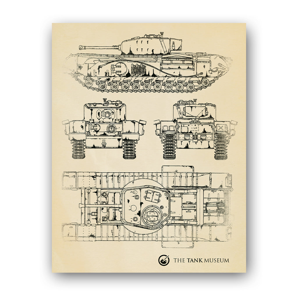 Art Print: Churchill VII Blueprint Wall Art [variant_option4]
