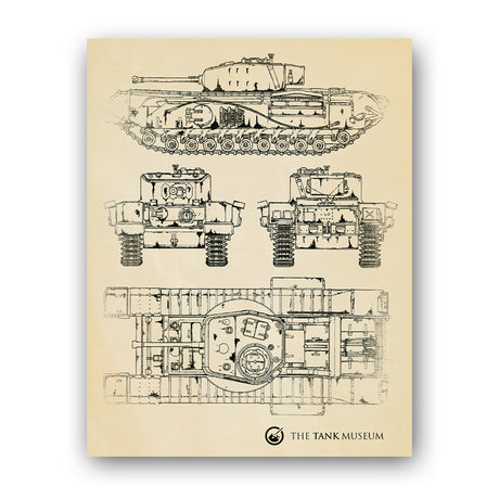 Art Print: Churchill VII Blueprint Wall Art [variant_option4]