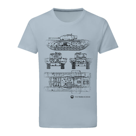 Churchill VII Tank Blueprint T-Shirt