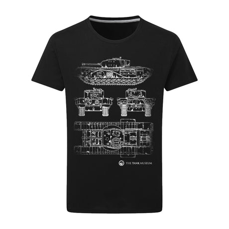 Churchill VII Tank Blueprint T-Shirt