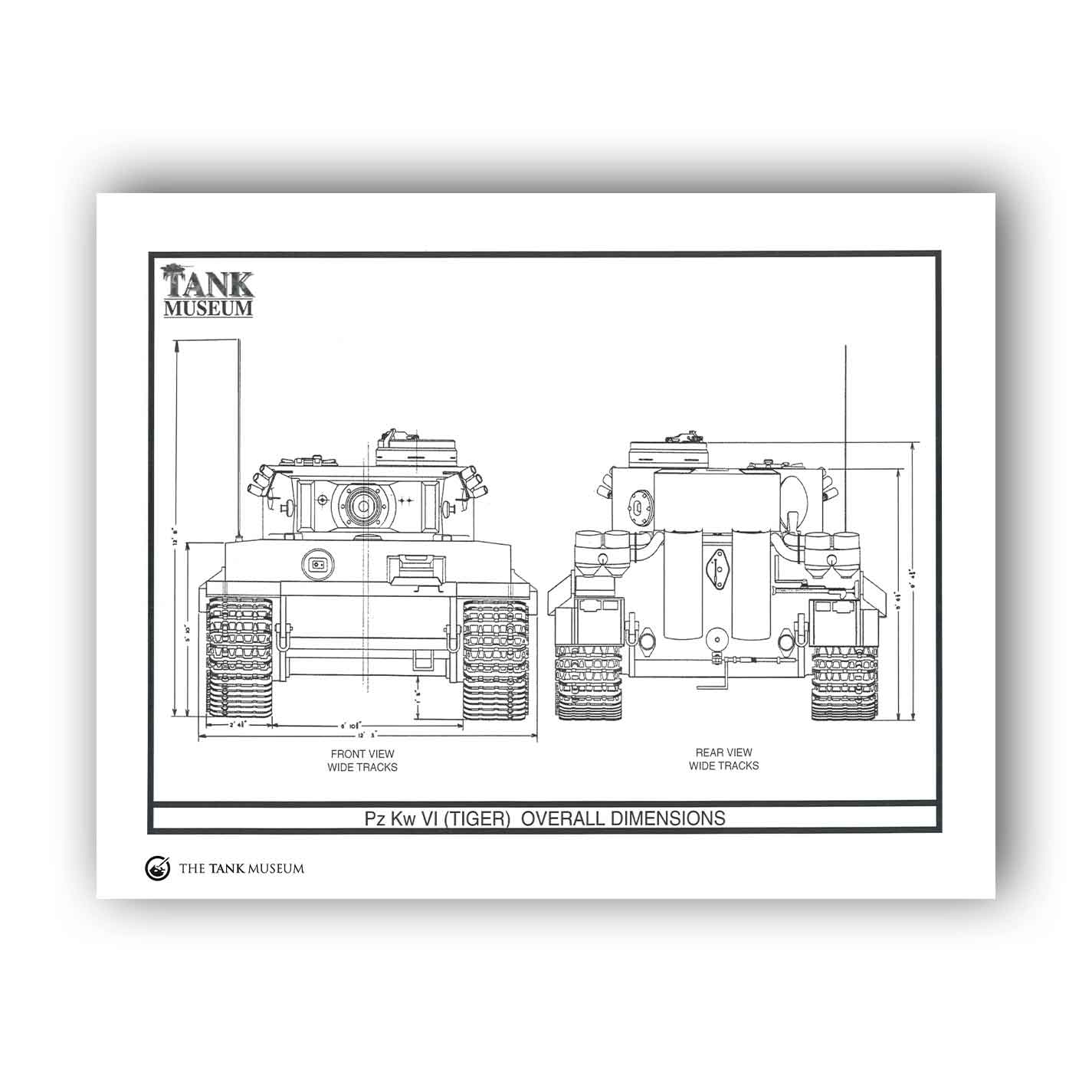 Art Print: PzKpfw Tiger I Tank Front and Rear – The Tank Museum