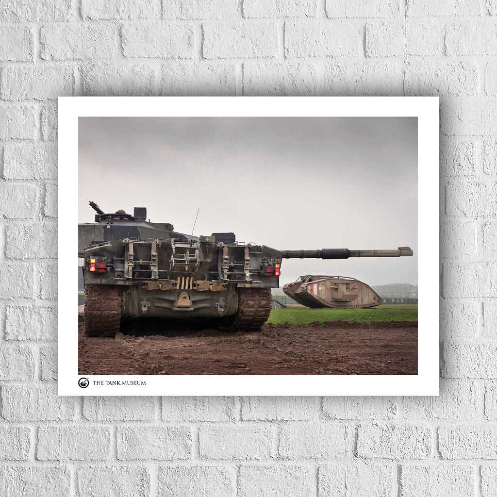 Art Print: ATDU Challenger 2 with MKIV Replica Tank – The Tank Museum