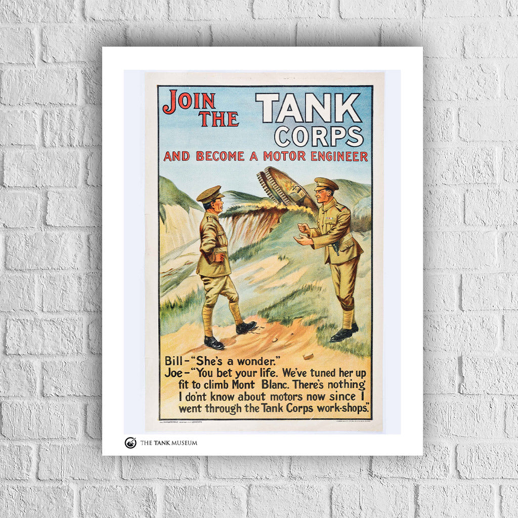 Art Print: Vintage Poster Join the Tank Corps Wall Art 11x14" No Frame [variant_option4]