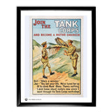 Art Print: Vintage Poster Join the Tank Corps Wall Art 11x14" With Black Frame [variant_option4]