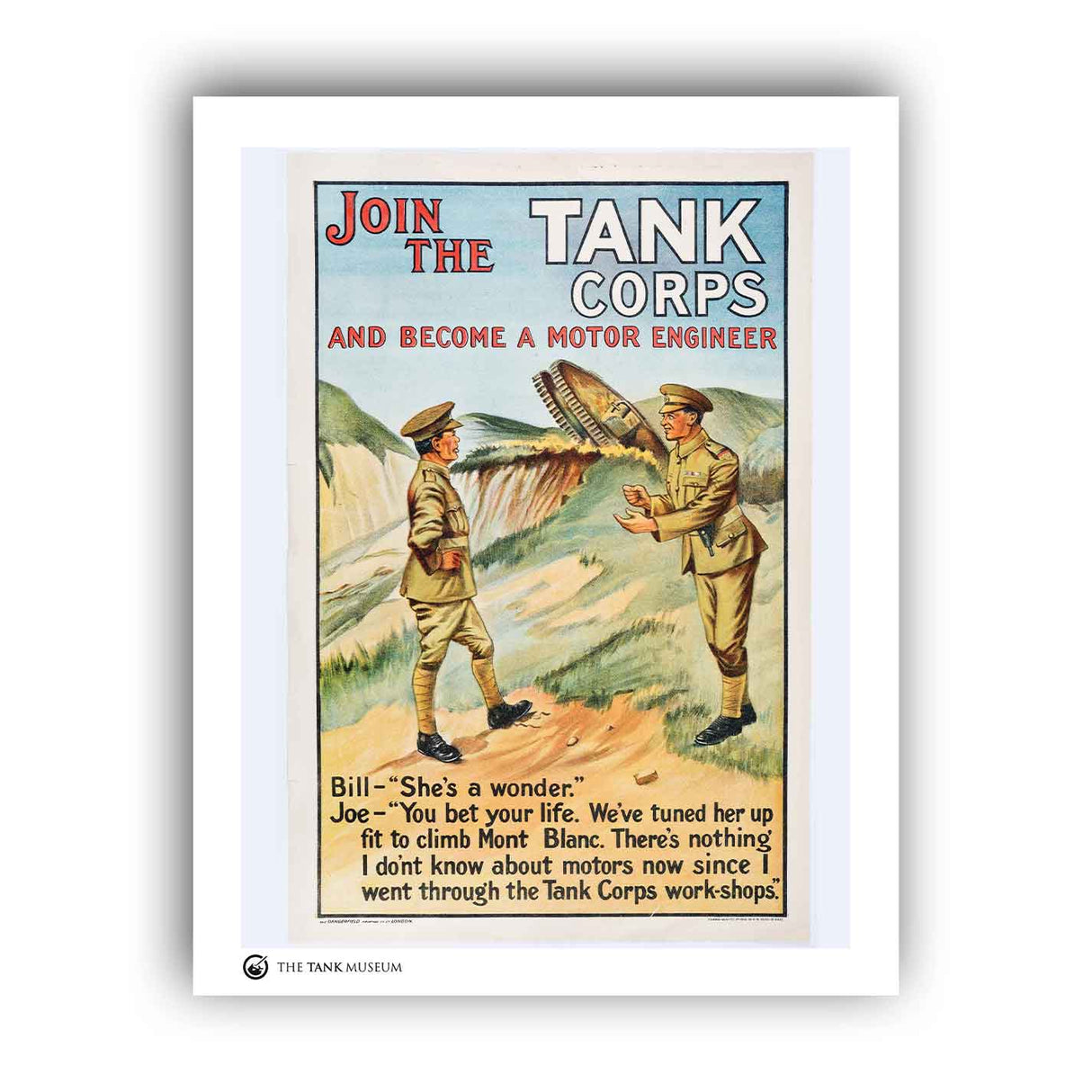 Art Print: Vintage Poster Join the Tank Corps Wall Art 40X50" No Frame [variant_option4]